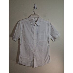 NWT Goodfellow Button Up Shirt Slim Short Sleeve Preppy White Sz Small MSRP $23